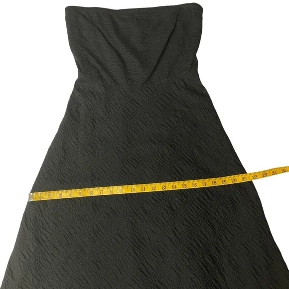J. CREW Women's‎ Strapless Textured Midi A-Line Dress Size 2 Black Formal Party - Picture 10 of 15